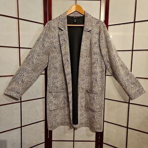 Style & Co. Black & Cream Open-faced Cardigan